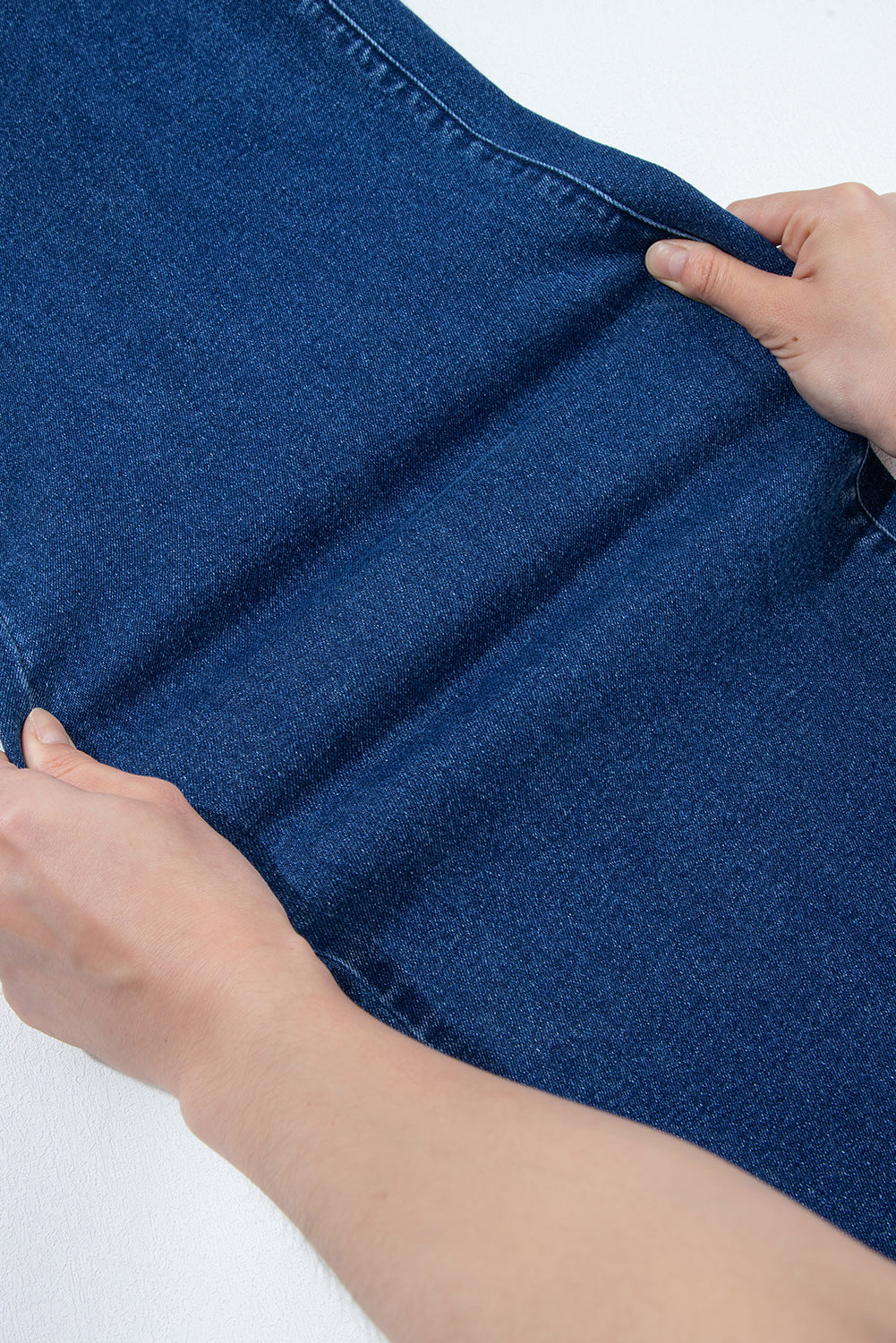 Stitched Detail High Waist Shift Jeans - Dusk Blue