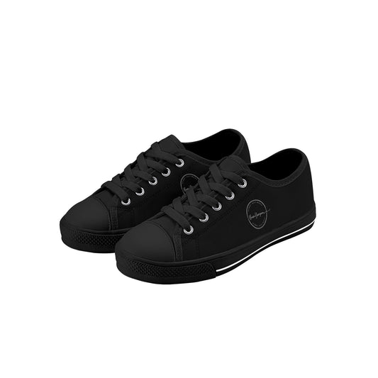 Kid's Black Low Top Canvas Shoes