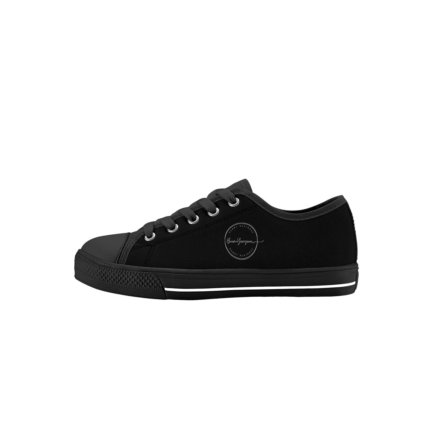 Kid's Black Low Top Canvas Shoes