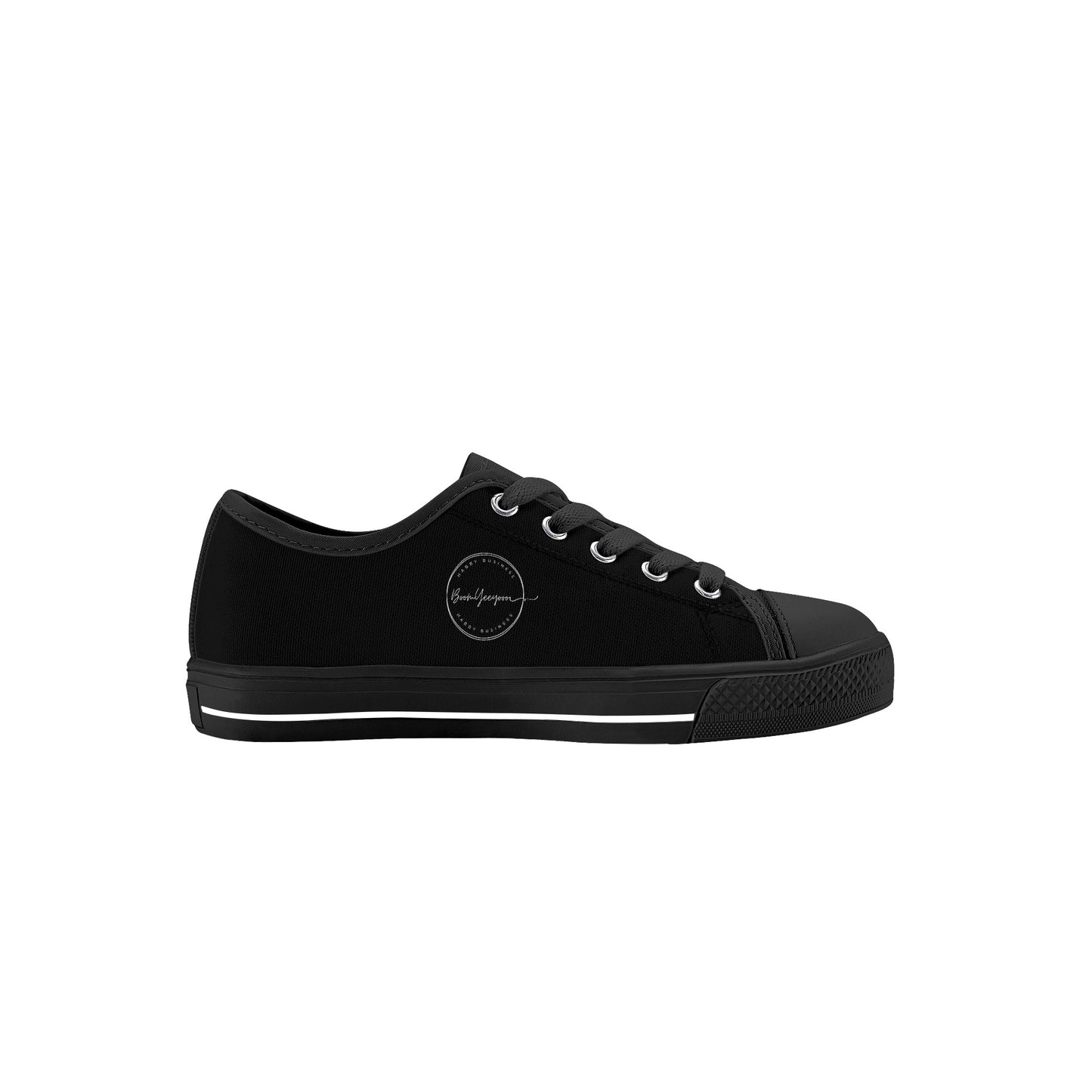 Kid's Black Low Top Canvas Shoes