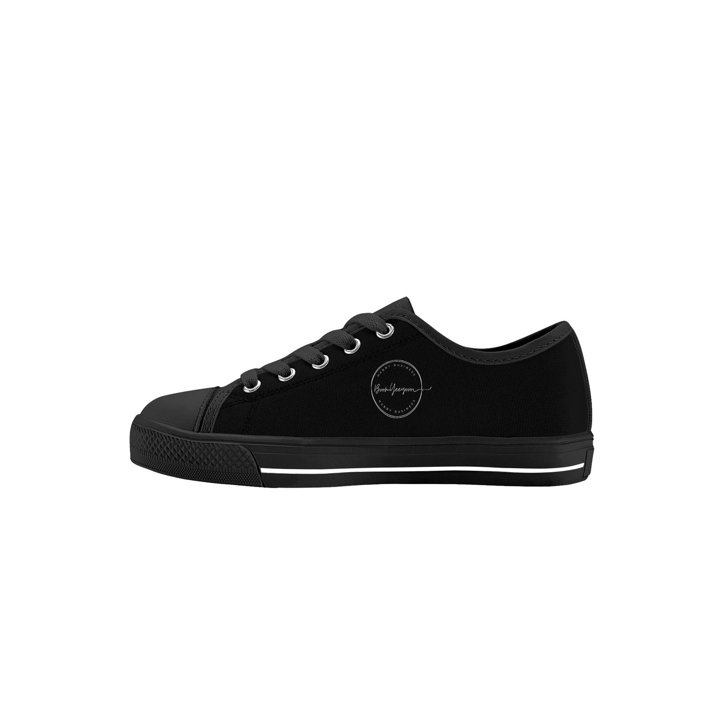 Kid's Black Low Top Canvas Shoes