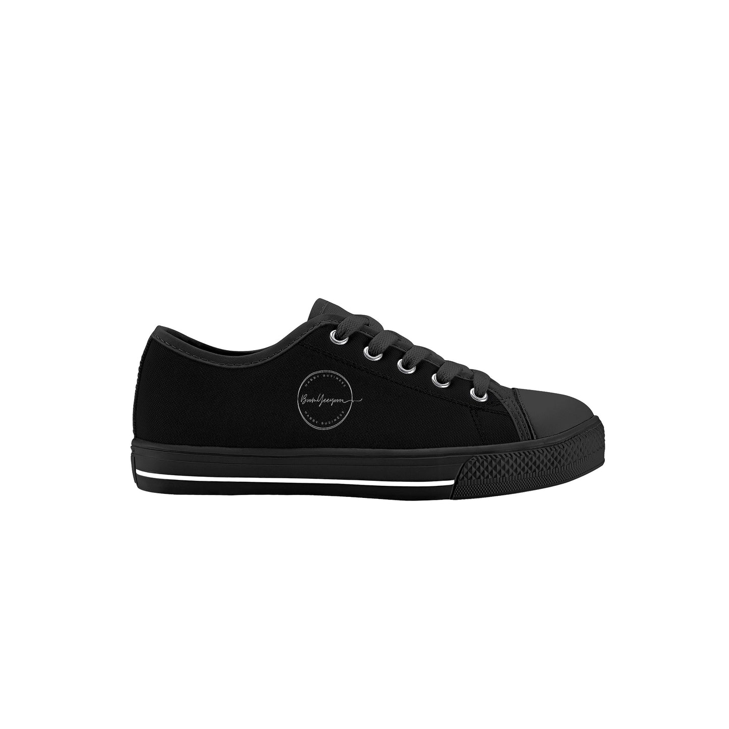 Kid's Black Low Top Canvas Shoes