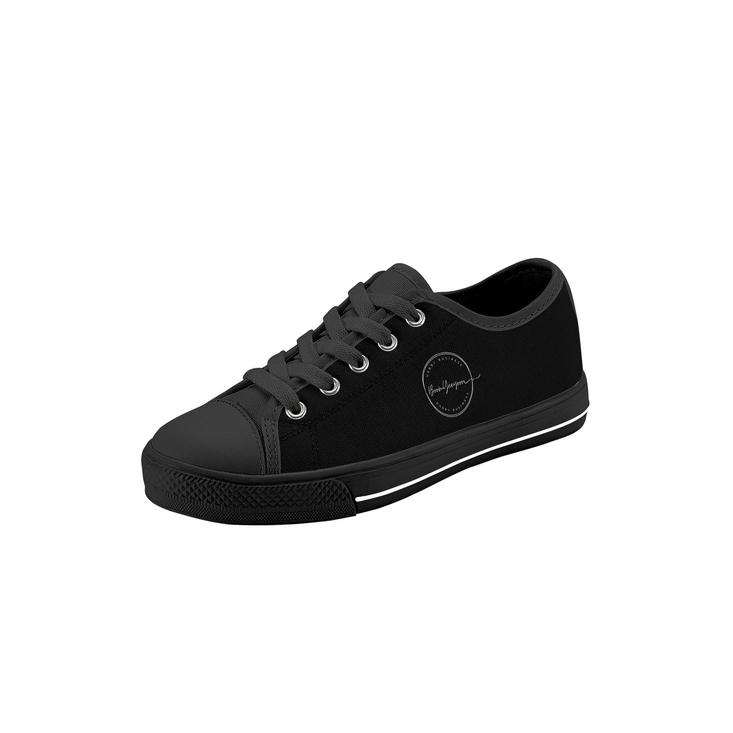 Kid's Black Low Top Canvas Shoes