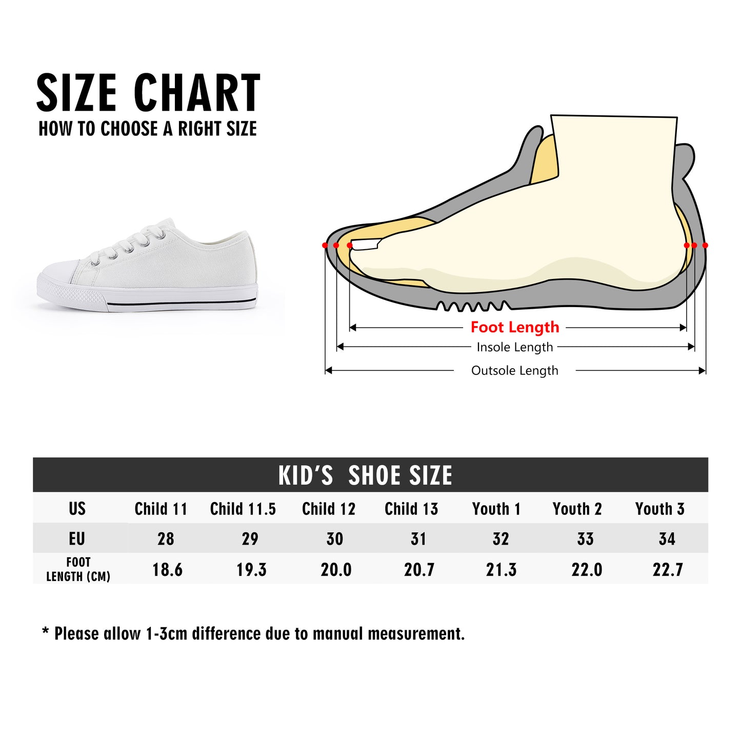Kids Low Top Canvas Shoes