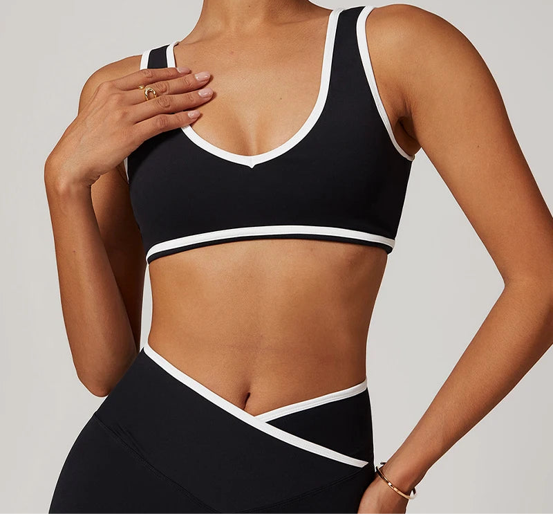 Women’s Casual Yoga Top Running Underwear Breathable Workout Brassiere Fitness Quick-Dry Gym Push up Sports Bra