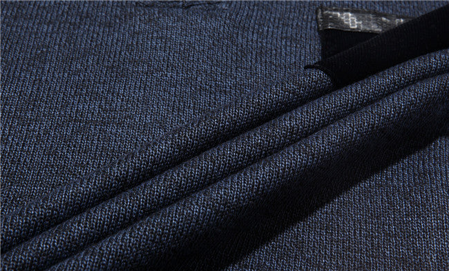 Men's Knitted Wool Fleece Thick Casual Pullover Patchwork Warm Pocket Standing Collar Sweater