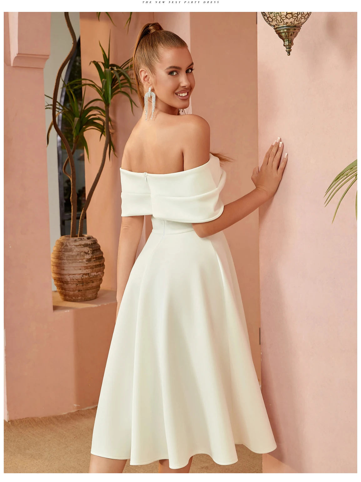 Off Shoulder Bow Elegant Evening Gown Dress