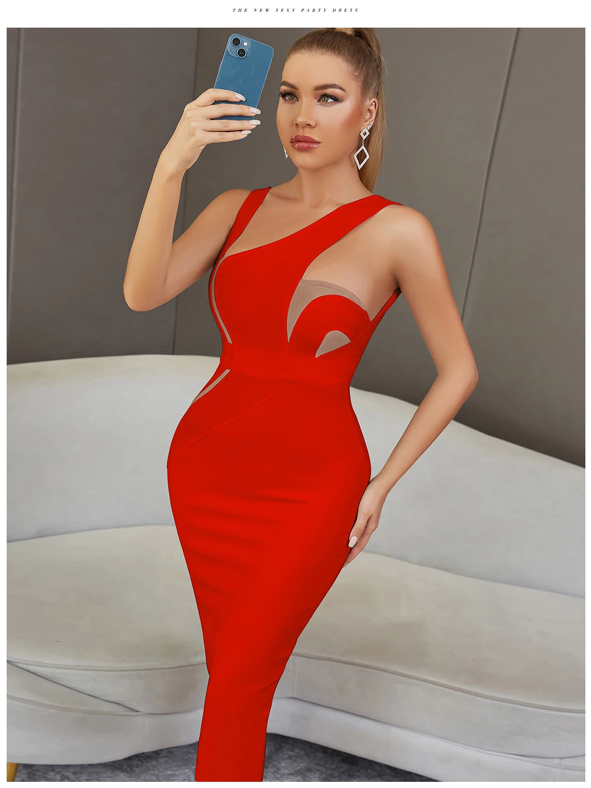 Backless Bandage Midi Dress - Sleeveless Bodycon Party Dress