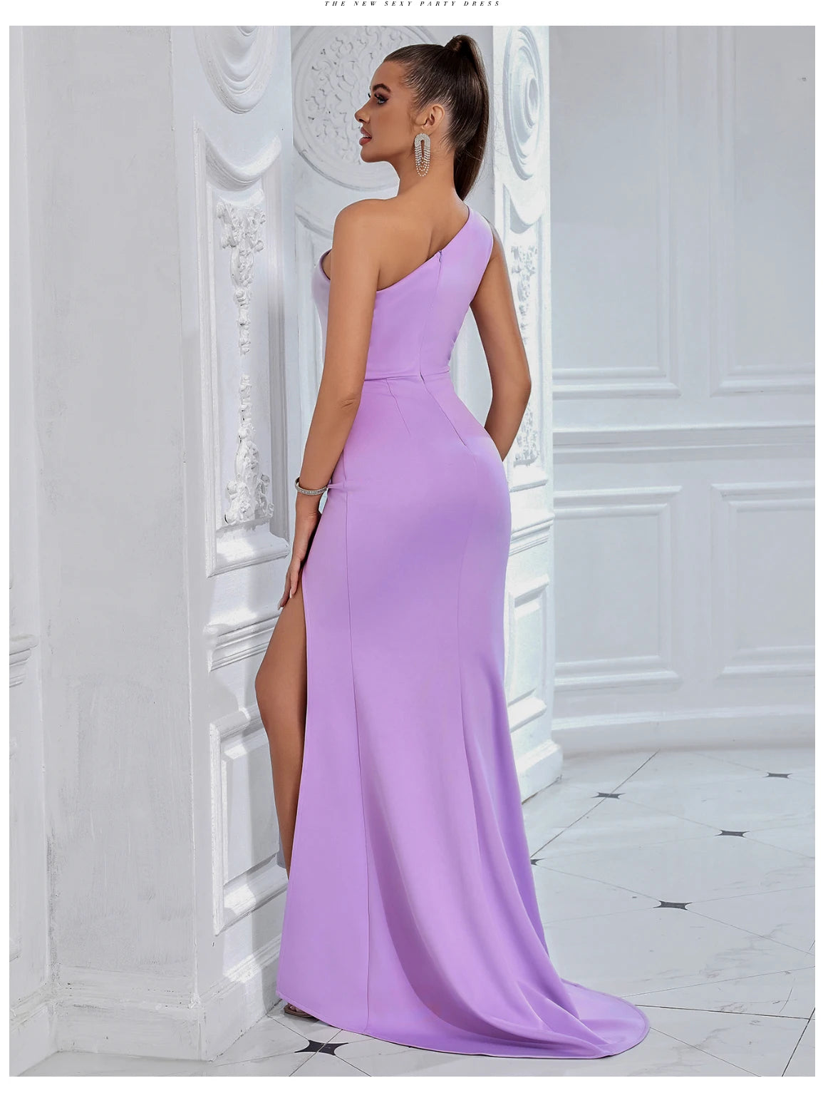 Women's One Shoulder Mesh Summer Sleeveless Draped Dress