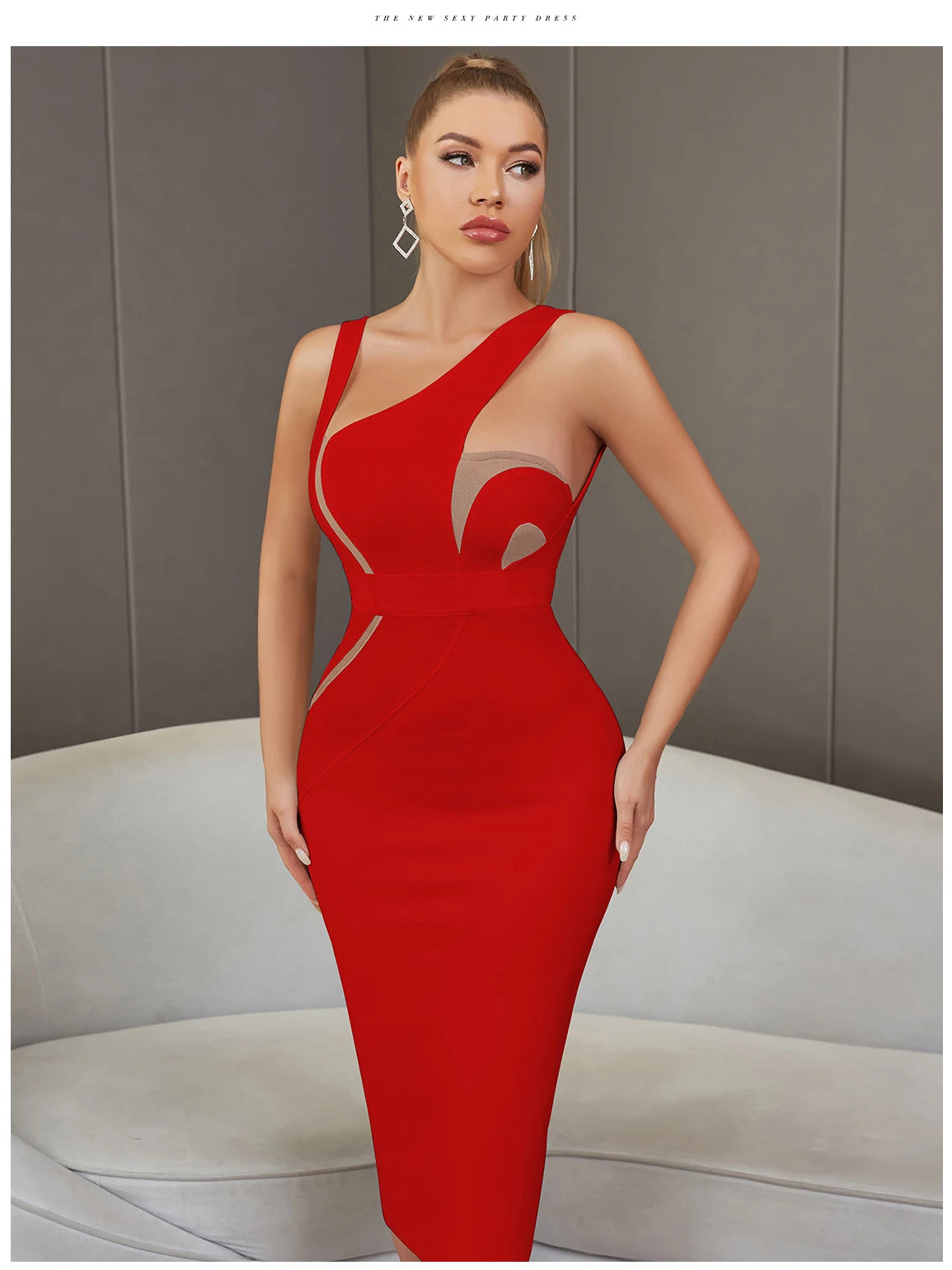 Backless Bandage Midi Dress - Sleeveless Bodycon Party Dress