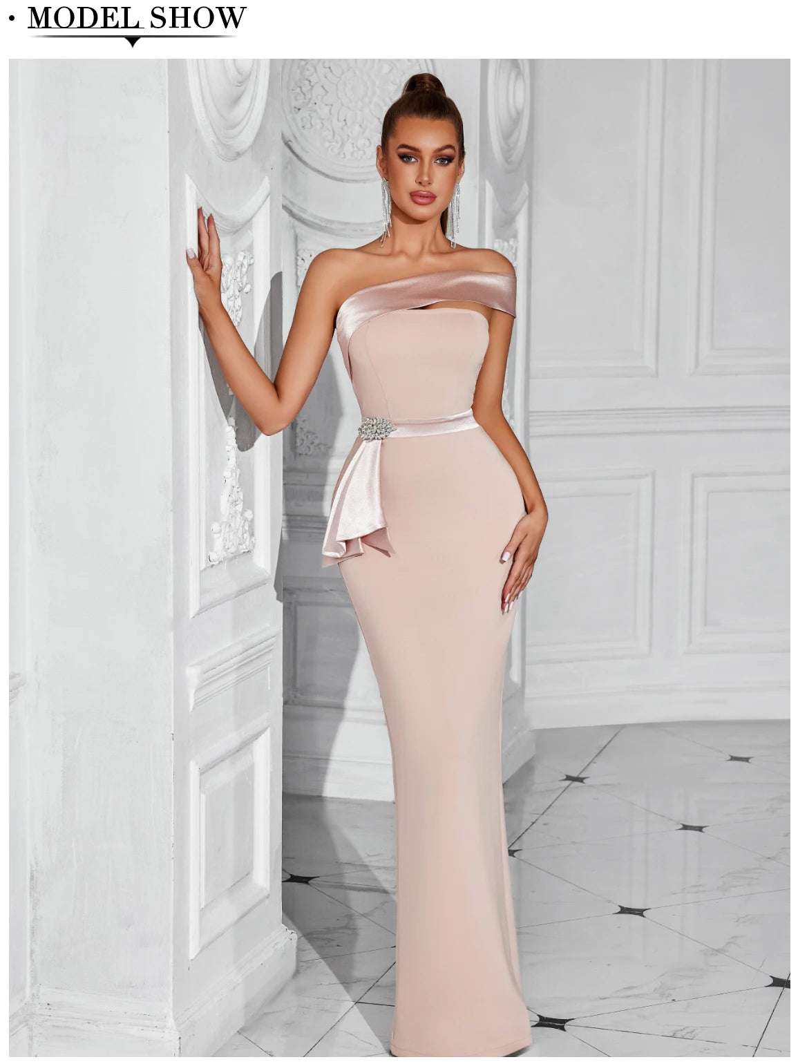 Women's One Shoulder Diamond Bodycon Club Dress