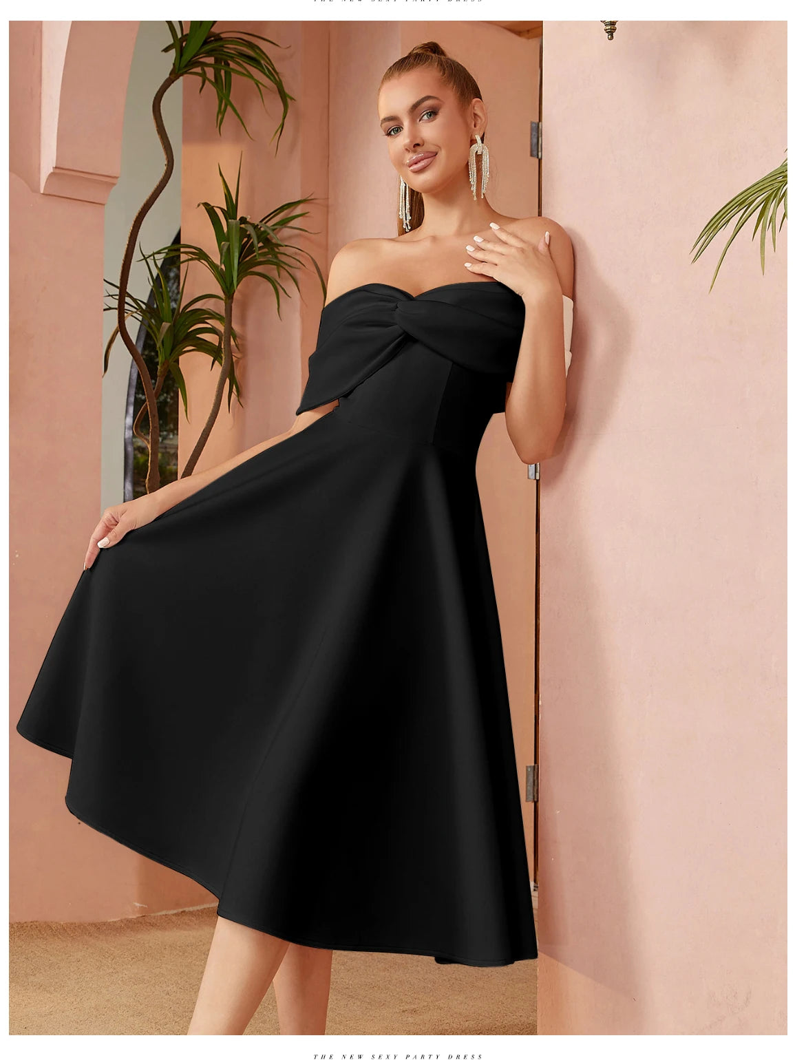Off Shoulder Bow Elegant Evening Gown Dress