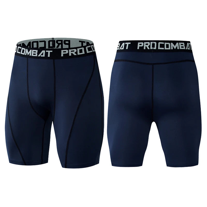 Men' Bodybuilding Shorts Fitness Workout Inseam Gym Elastic Compression Tights Leggings