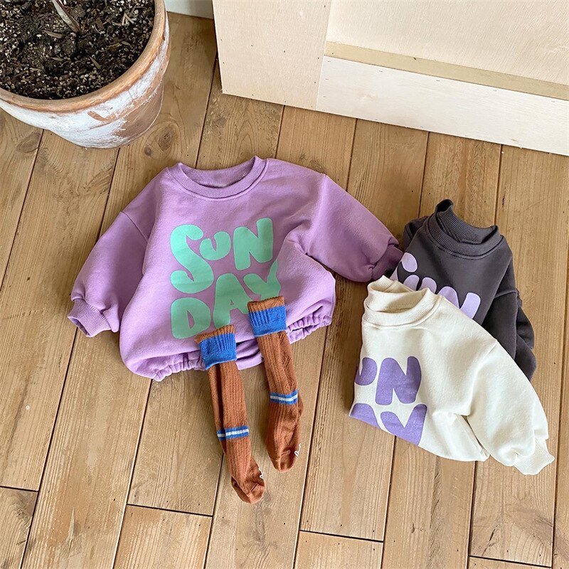 Baby Rompers Letter Print Boys One Piece Fur Lining Toddler Outfit