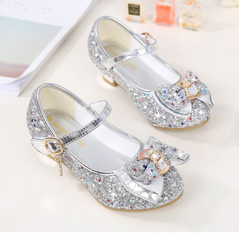 Girls Flower Glitter Butterfly Knot Shoes