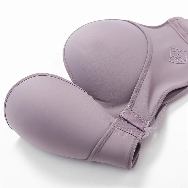 Front Closure Push Up Bra - Women Brassiere Strapless Seamless Bralette ABC Cup