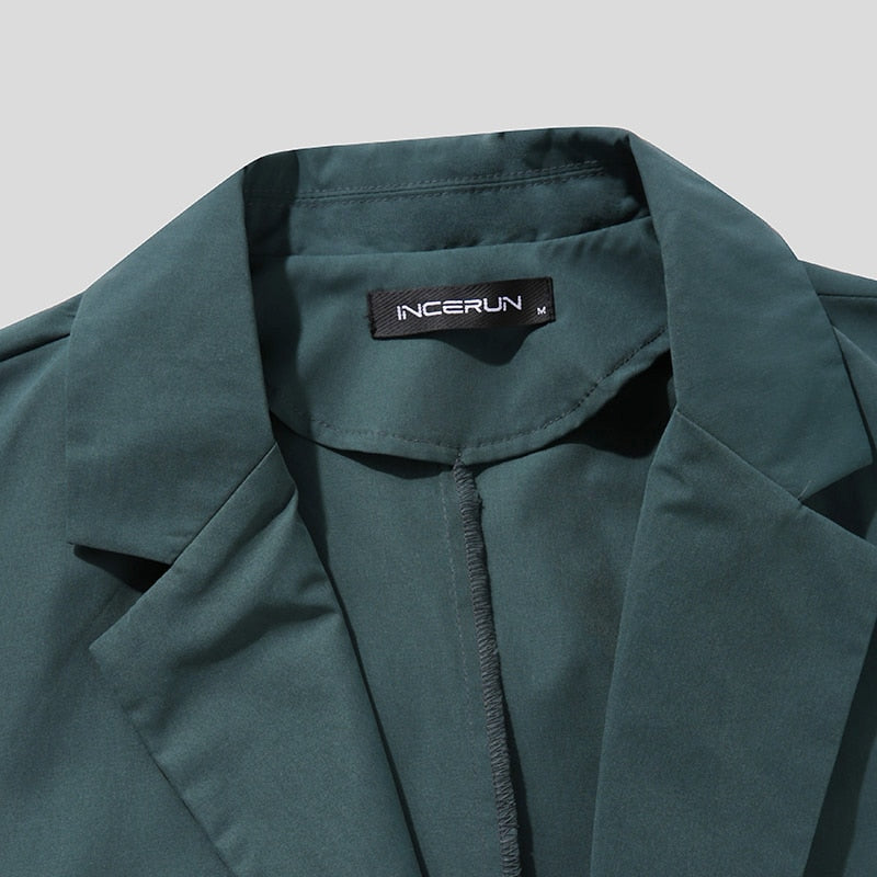 Men's Lapel 3/4 Sleeve One Button Blazer S-5XL
