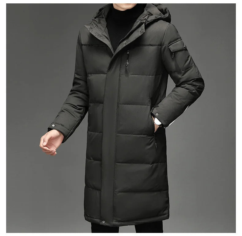 Men's Hooded Long Winter Coat Thick Warm Down Parka Jacket