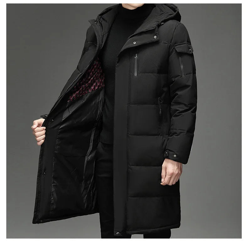 Men's Hooded Long Winter Coat Thick Warm Down Parka Jacket