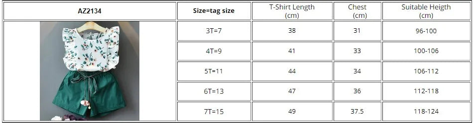 Girls Summer Feather Outfit Set - Sleeveless Top & Bandage Shorts