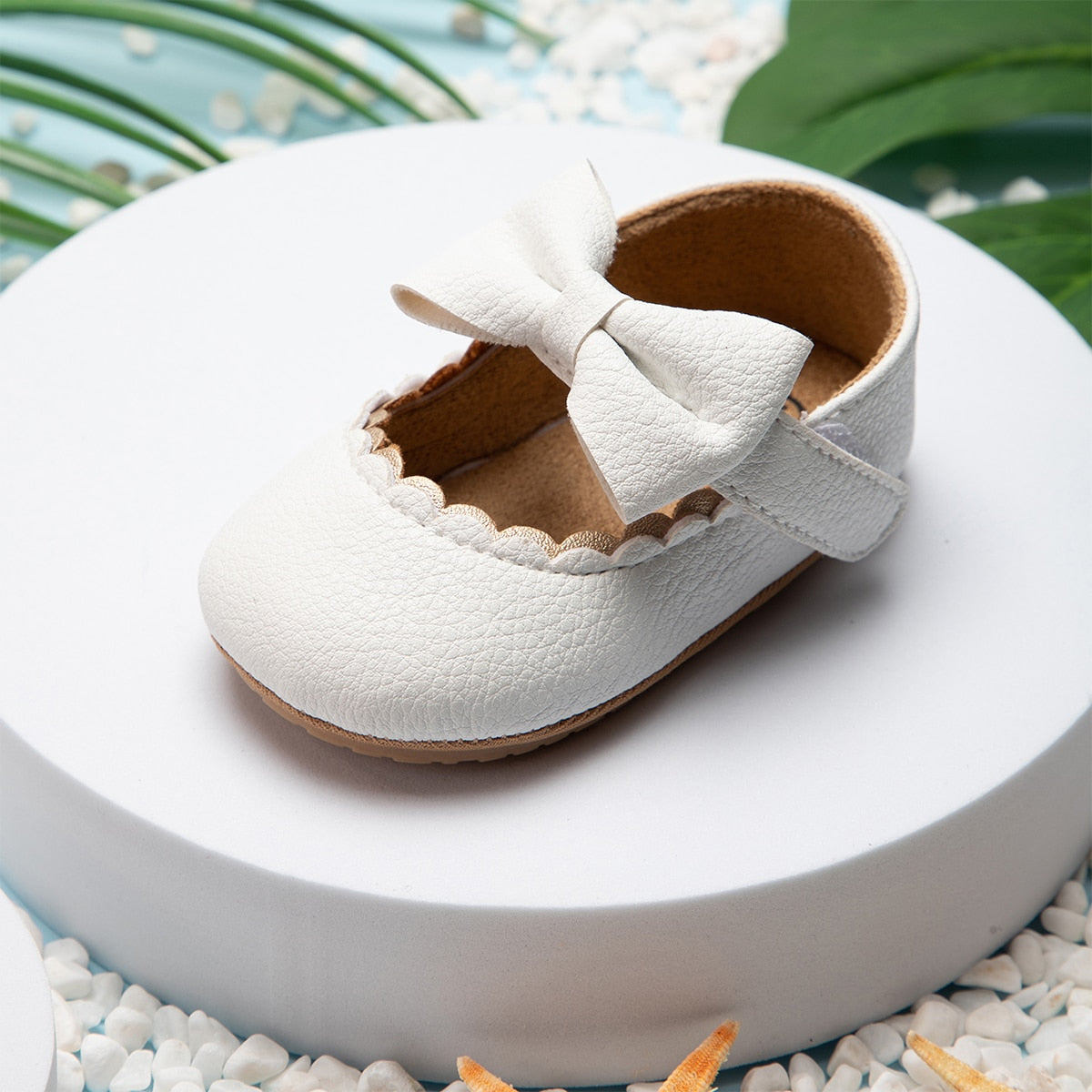 Baby, Toddler Bowknot Non-slip Rubber Soft-Sole Flat PU Shoes