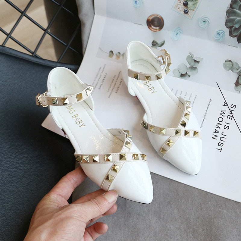 Girls, Children Rivets Flat Shoes