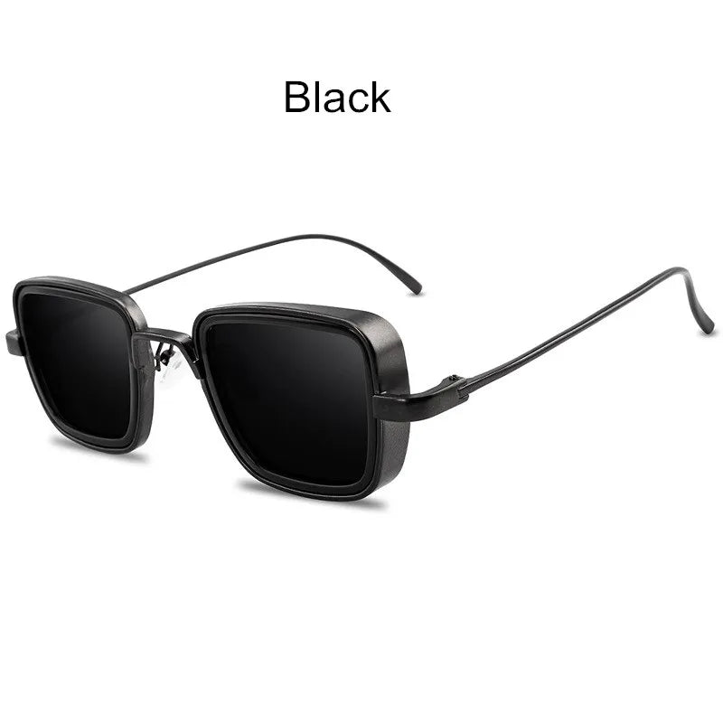 Vintage Steampunk Square Metal Frame Sunglasses - UV400 Protection