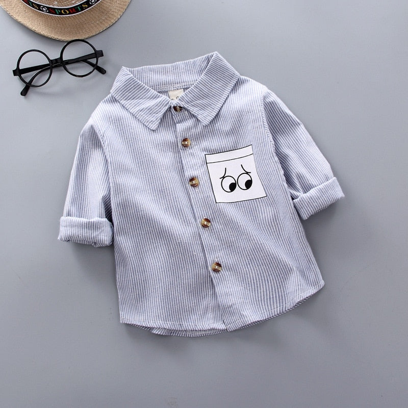 Baby. Boys Long Sleeve Striped Print Shirts