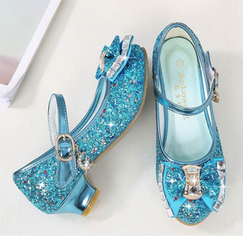 Girls Flower Glitter Butterfly Knot Shoes