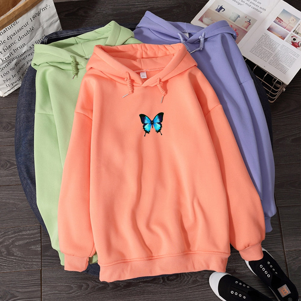 Women's Butterfly Print Hoodies