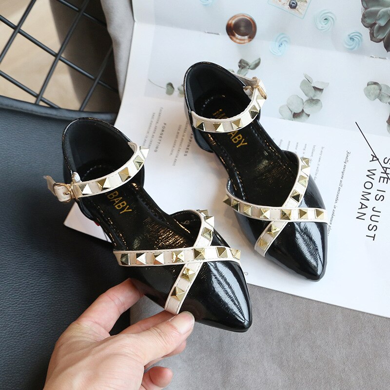 Girls, Children Rivets Flat Shoes