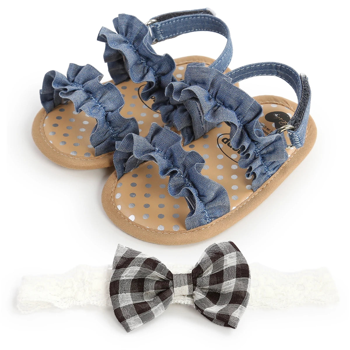 Baby Girls Summer Sandals Shoes Anti-Slip Soft Sole Ruffle Flat Shoes