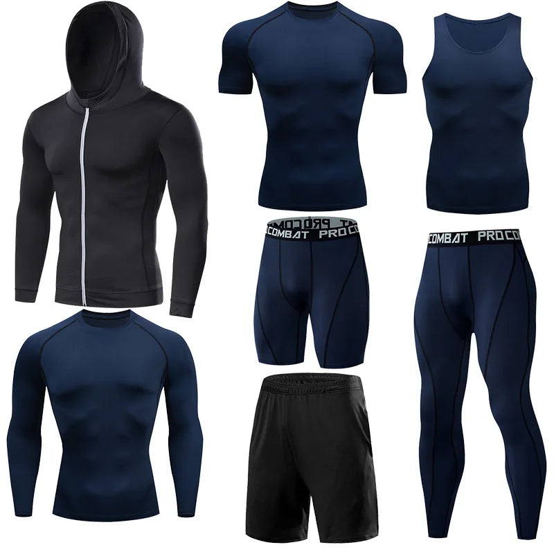 Men's Running Compression Quick Dry Fitness Tight Sportswear Gym Sport Short Sleeve Shirt