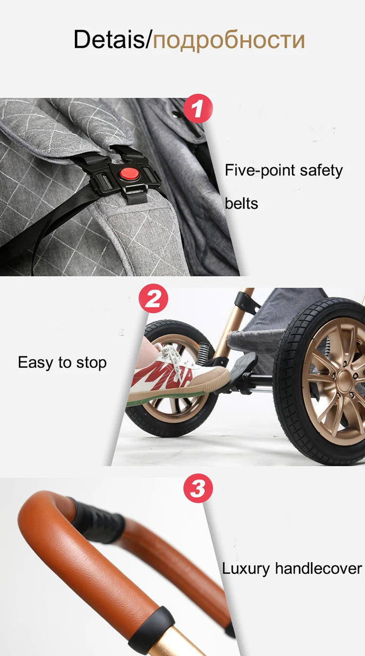 Landscape Baby's Pram Portable Pushchair Baby Cradel Infant Carrier Pram