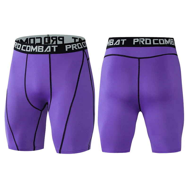 Men' Bodybuilding Shorts Fitness Workout Inseam Gym Elastic Compression Tights Leggings