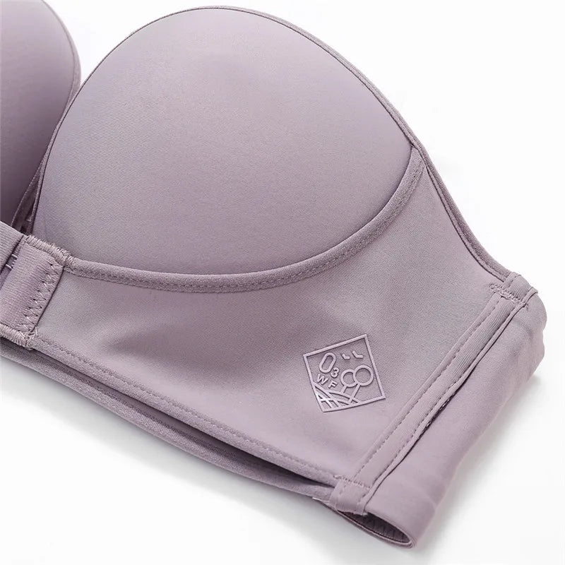 Front Closure Push Up Bra - Women Brassiere Strapless Seamless Bralette ABC Cup