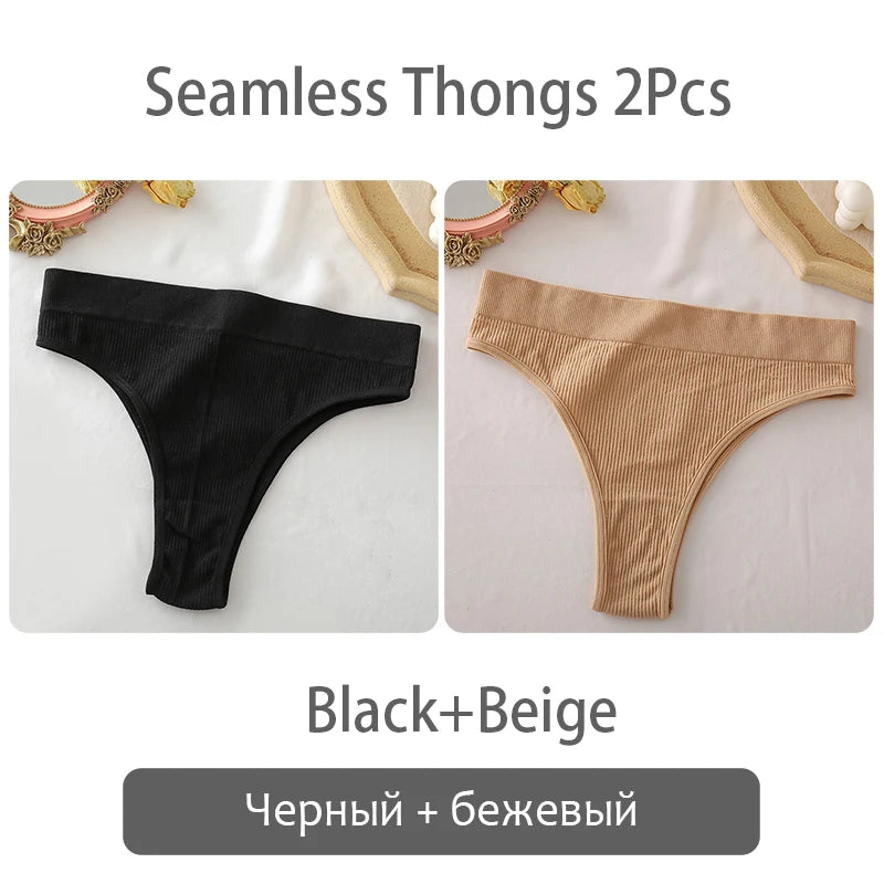 Women's Seamless Thong Underwear - Low Waist G-String Lingerie