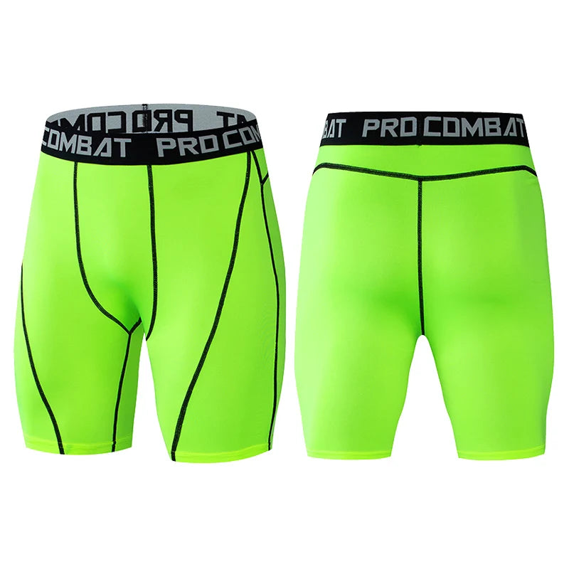 Men' Bodybuilding Shorts Fitness Workout Inseam Gym Elastic Compression Tights Leggings