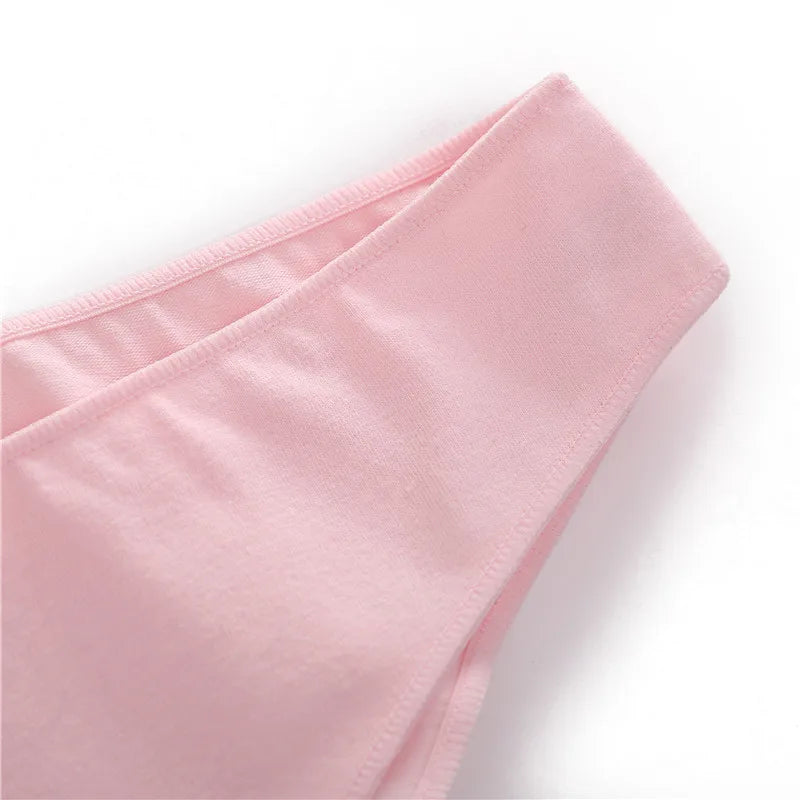 4PCS/Set Women's Cotton Briefs Low Waist Underpants Elasticity Comfortable Underwear Panties Lingerie