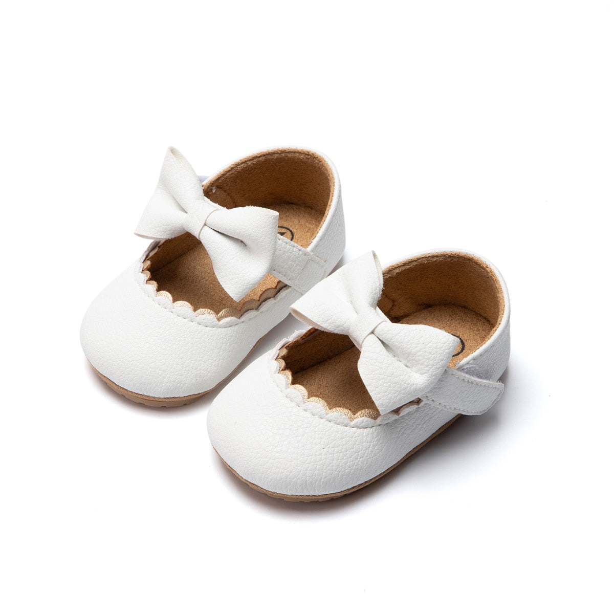 Baby, Toddler Bowknot Non-slip Rubber Soft-Sole Flat PU Shoes