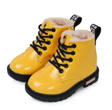Children's PU Leather Waterproof Boots
