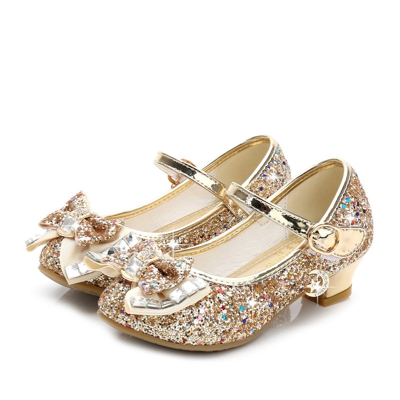 Girls Flower Glitter Butterfly Knot Shoes