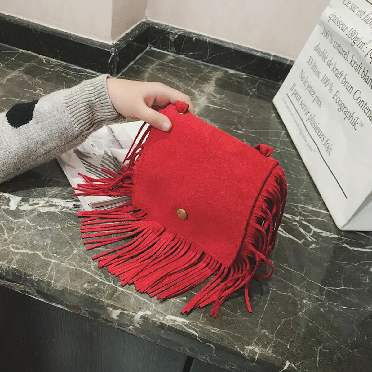 Kids Girls Handbags Coin Purse Shoulder Bags - Tassel Mini Messenger Bag