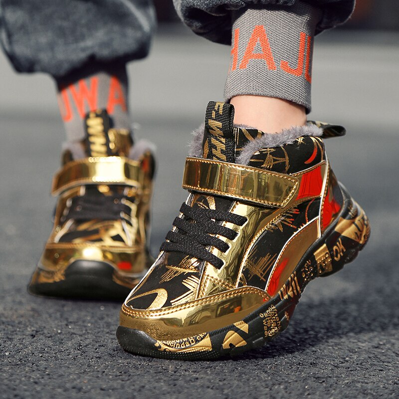 Children's Mirror PU Sneakers