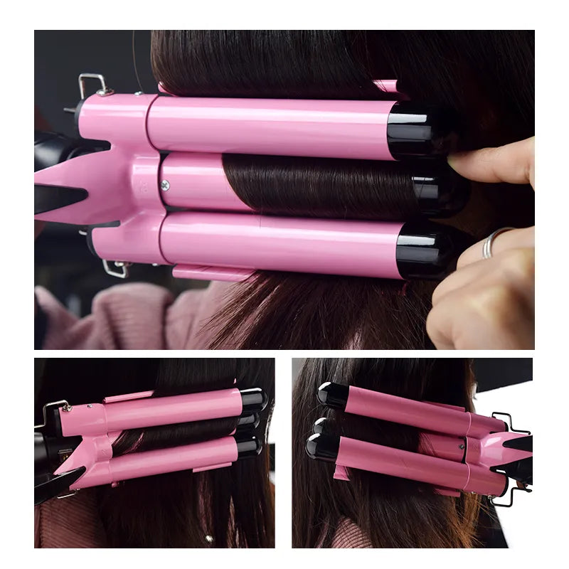 Iron Ceramic Triple Barrel Hair Curler