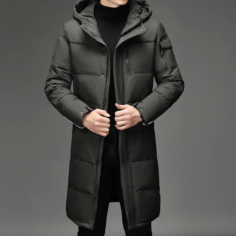 Men's Hooded Long Winter Coat Thick Warm Down Parka Jacket
