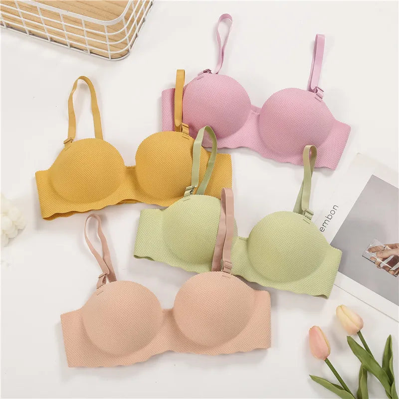 Women's A B Cup Push Up Bra 1/2 Cup Bra Soft Wireless Bralette Breathable Bras