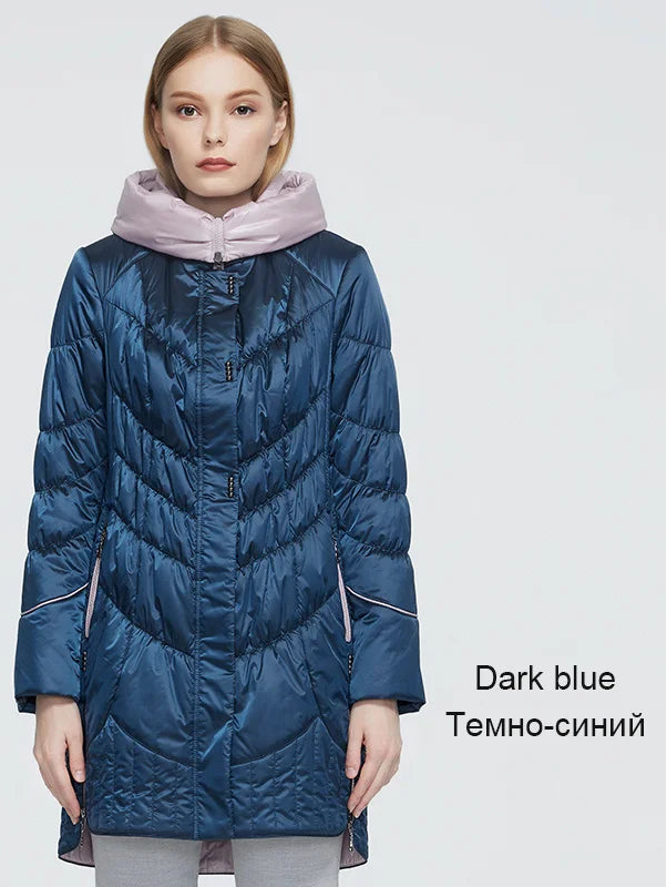 Women's Hooded Parka Coat - Long Padded Casual Jacket