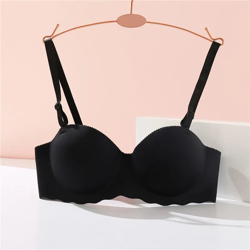 Women's A B Cup Push Up Bra 1/2 Cup Bra Soft Wireless Bralette Breathable Bras