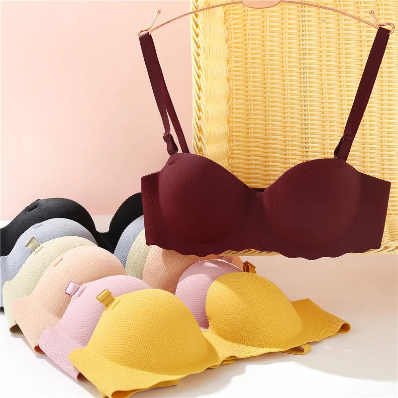 Women's A B Cup Push Up Bra 1/2 Cup Bra Soft Wireless Bralette Breathable Bras